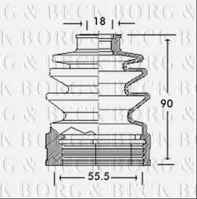 Пыльник, приводной вал BORG & BECK BCB2655