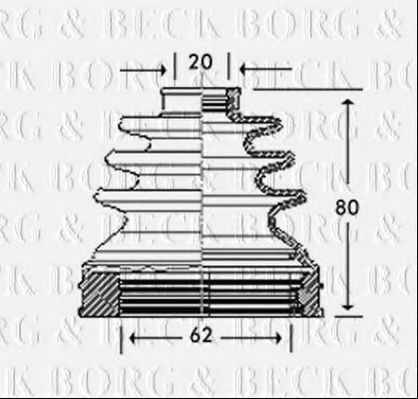 Пыльник, приводной вал BORG & BECK BCB2786