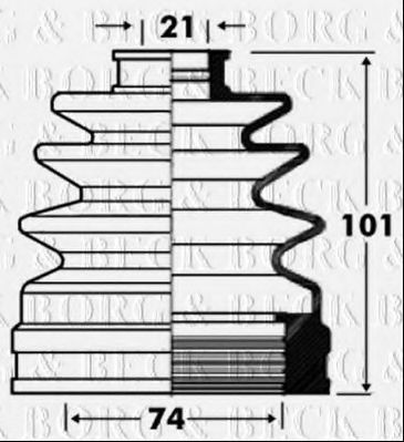 Пыльник, приводной вал BORG & BECK BCB2841