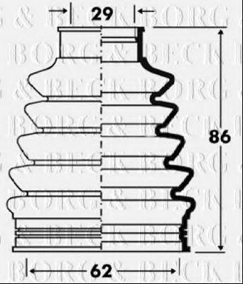 Пыльник, приводной вал BORG & BECK BCB2882