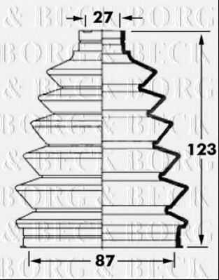 Пыльник, приводной вал BORG & BECK BCB6022