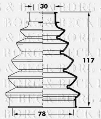 Пыльник, приводной вал BORG & BECK BCB6070