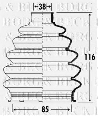Пыльник, приводной вал BORG & BECK BCB6084