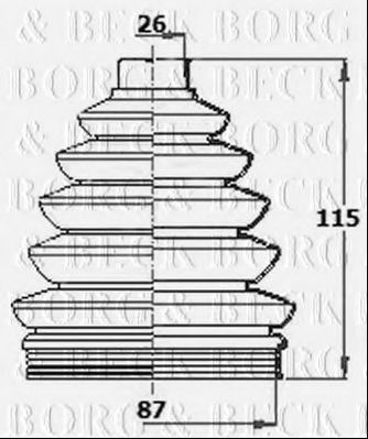 Пыльник, приводной вал BORG & BECK BCB6138
