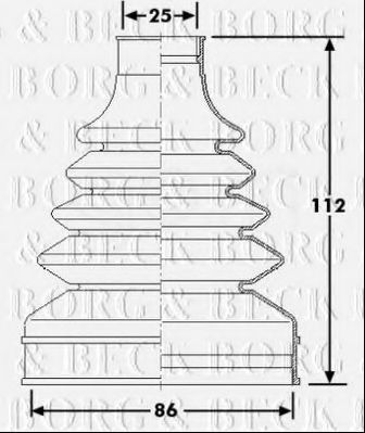 Пыльник, приводной вал BORG & BECK BCB6256