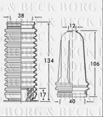 Пыльник, рулевое управление BORG & BECK BSG3167