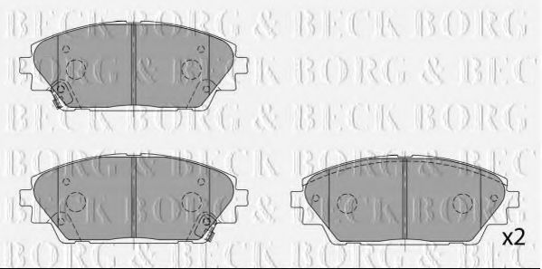 Комплект тормозных колодок, дисковый тормоз BORG & BECK BBP2454