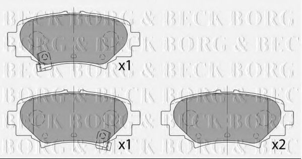 Комплект тормозных колодок, дисковый тормоз BORG & BECK BBP2458