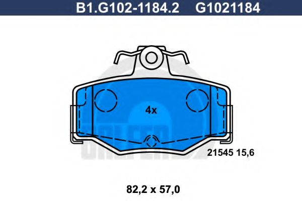 Комплект тормозных колодок, дисковый тормоз GALFER B1.G102-1184.2