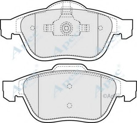 Комплект тормозных колодок, дисковый тормоз APEC braking PAD1186