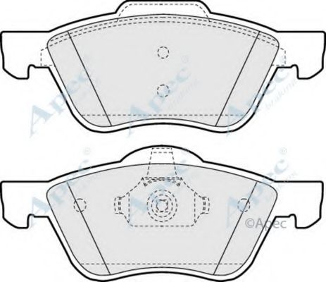 Комплект тормозных колодок, дисковый тормоз APEC braking PAD1191