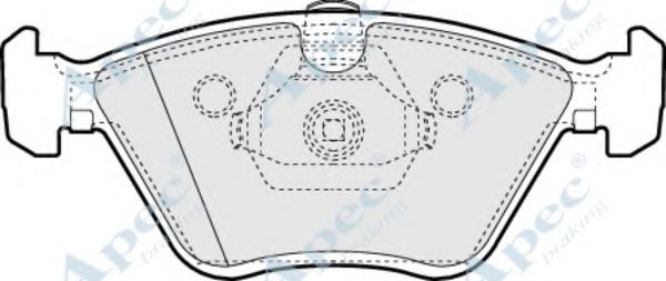 Комплект тормозных колодок, дисковый тормоз APEC braking PAD1225
