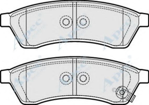 Комплект тормозных колодок, дисковый тормоз APEC braking PAD1672