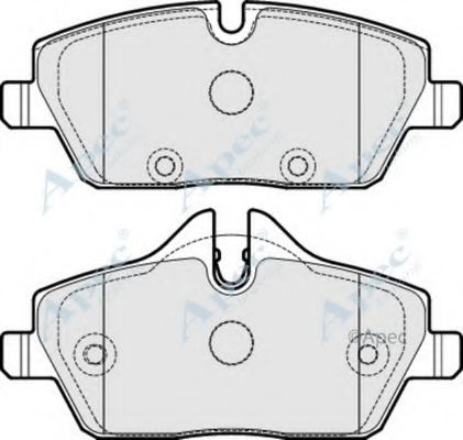 Комплект тормозных колодок, дисковый тормоз APEC braking PAD2014