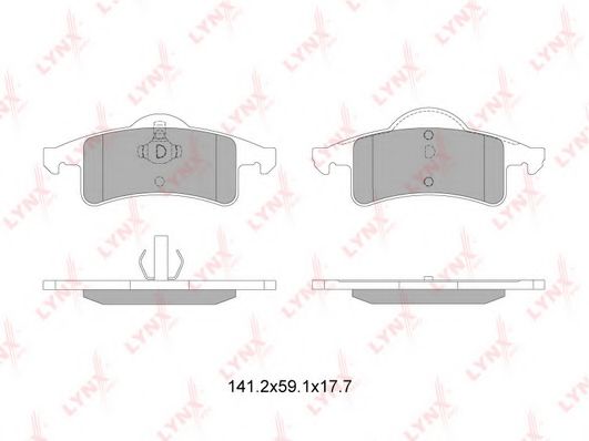 Комплект тормозных колодок, дисковый тормоз LYNXauto BD-4205