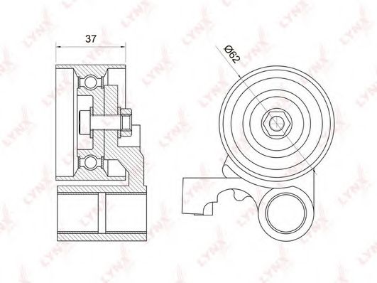 Натяжной ролик, ремень ГРМ LYNXauto PB-1062