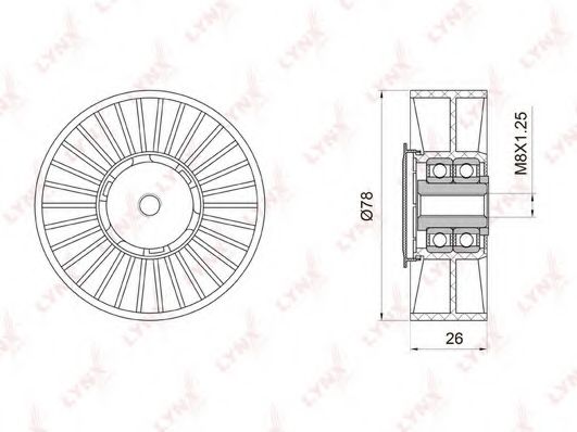 Натяжной ролик, поликлиновой  ремень LYNXauto PB-5035