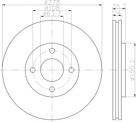 Тормозной диск HELLA PAGID 8DD 355 110-981
