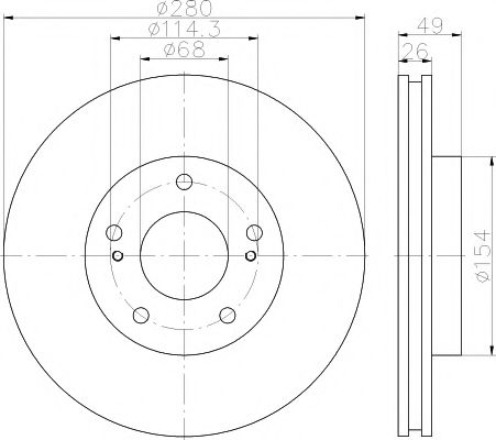 Тормозной диск HELLA PAGID 8DD 355 115-641