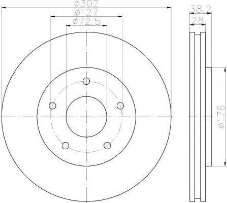 Тормозной диск HELLA PAGID 8DD 355 115-841