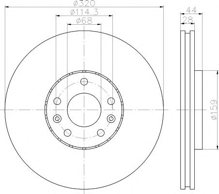 Тормозной диск HELLA PAGID 8DD 355 116-141