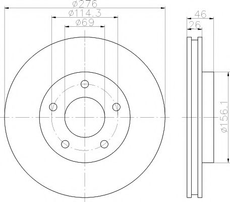 Тормозной диск HELLA PAGID 8DD 355 116-241