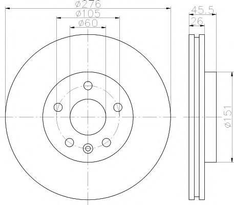 Тормозной диск HELLA PAGID 8DD 355 116-351