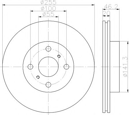 Тормозной диск HELLA PAGID 8DD 355 116-411