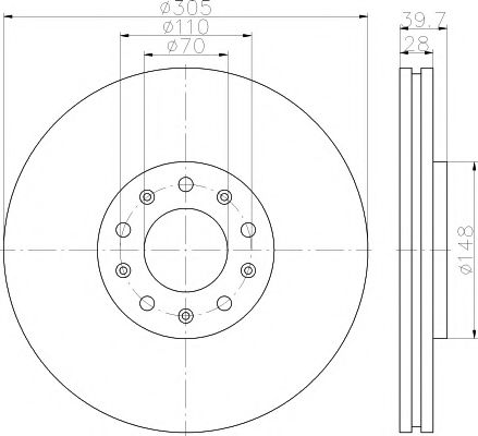 Тормозной диск HELLA PAGID 8DD 355 116-631