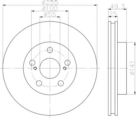 Тормозной диск HELLA PAGID 8DD 355 116-981