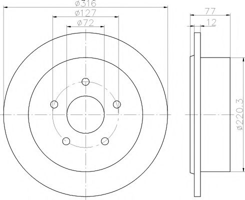 Тормозной диск HELLA PAGID 8DD 355 117-101