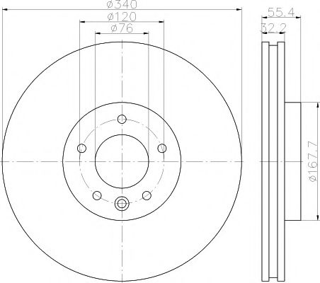 Тормозной диск HELLA PAGID 8DD 355 117-251