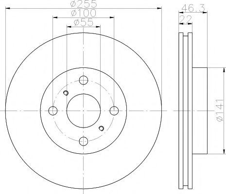 Тормозной диск HELLA PAGID 8DD 355 113-581