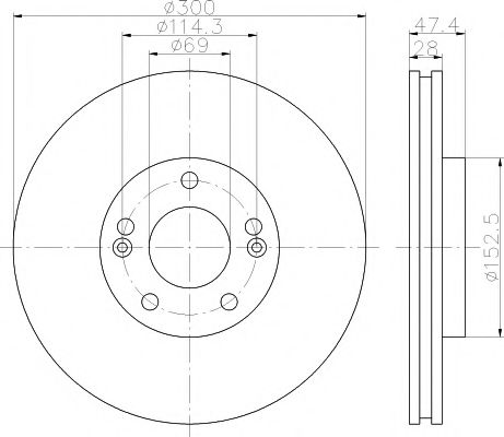 Тормозной диск HELLA PAGID 8DD 355 114-481