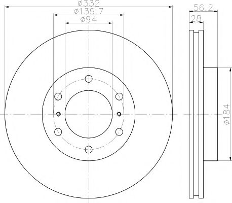 Тормозной диск HELLA PAGID 8DD 355 114-581