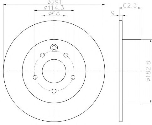 Тормозной диск HELLA PAGID 8DD 355 119-101