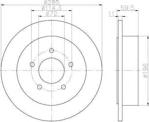 Тормозной диск HELLA PAGID 8DD 355 114-801