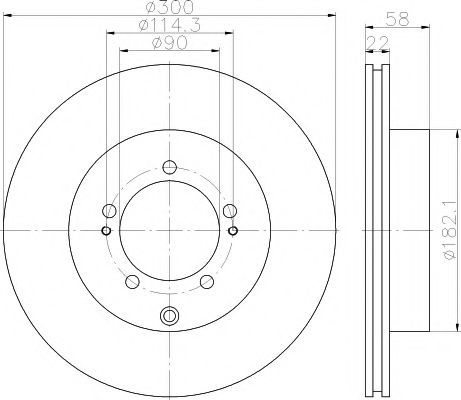 Тормозной диск HELLA PAGID 8DD 355 114-911