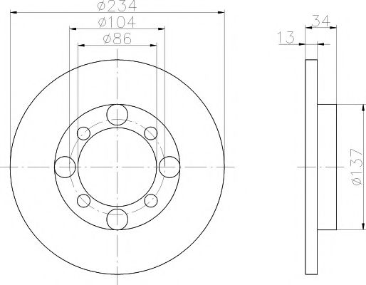 Тормозной диск HELLA PAGID 8DD 355 105-781