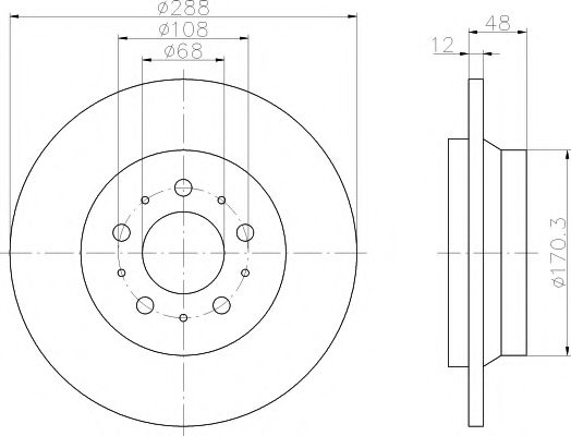 Тормозной диск HELLA PAGID 8DD 355 107-092
