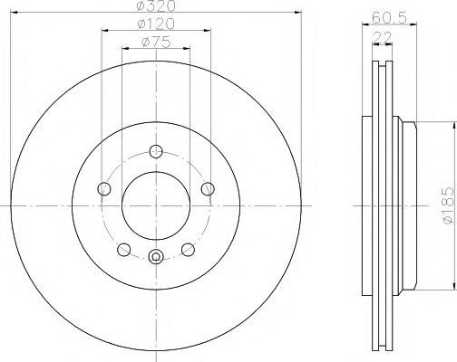 Тормозной диск HELLA PAGID 8DD 355 107-692