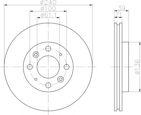 Тормозной диск HELLA PAGID 8DD 355 108-151