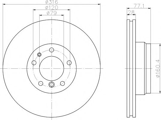 Тормозной диск HELLA PAGID 8DD 355 104-141