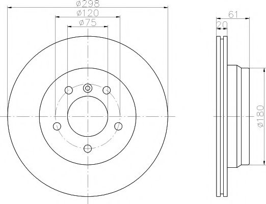 Тормозной диск HELLA PAGID 8DD 355 104-612