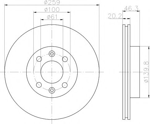 Тормозной диск HELLA PAGID 8DD 355 101-281