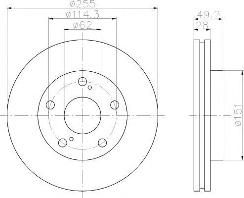 Тормозной диск HELLA PAGID 8DD 355 104-911