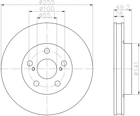 Тормозной диск HELLA PAGID 8DD 355 104-901