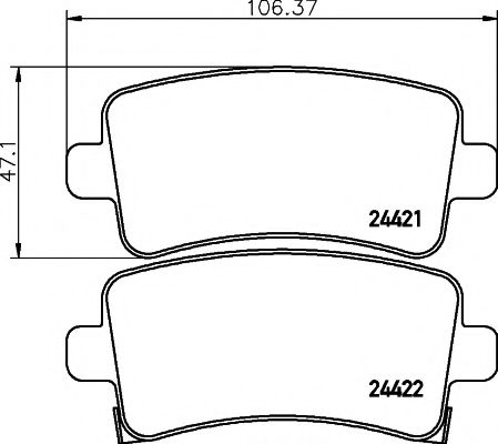 Комплект тормозных колодок, дисковый тормоз HELLA PAGID 8DB 355 012-991