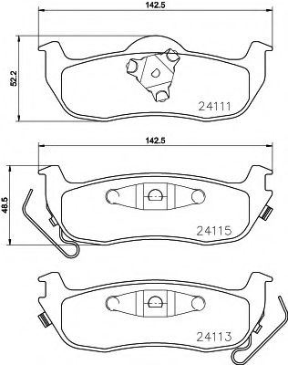 Комплект тормозных колодок, дисковый тормоз HELLA PAGID 8DB 355 013-681