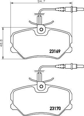 Комплект тормозных колодок, дисковый тормоз HELLA PAGID 8DB 355 018-401